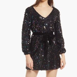 BB Dakota by Steve Madden Marquis Sequin Long Sleeve Dress